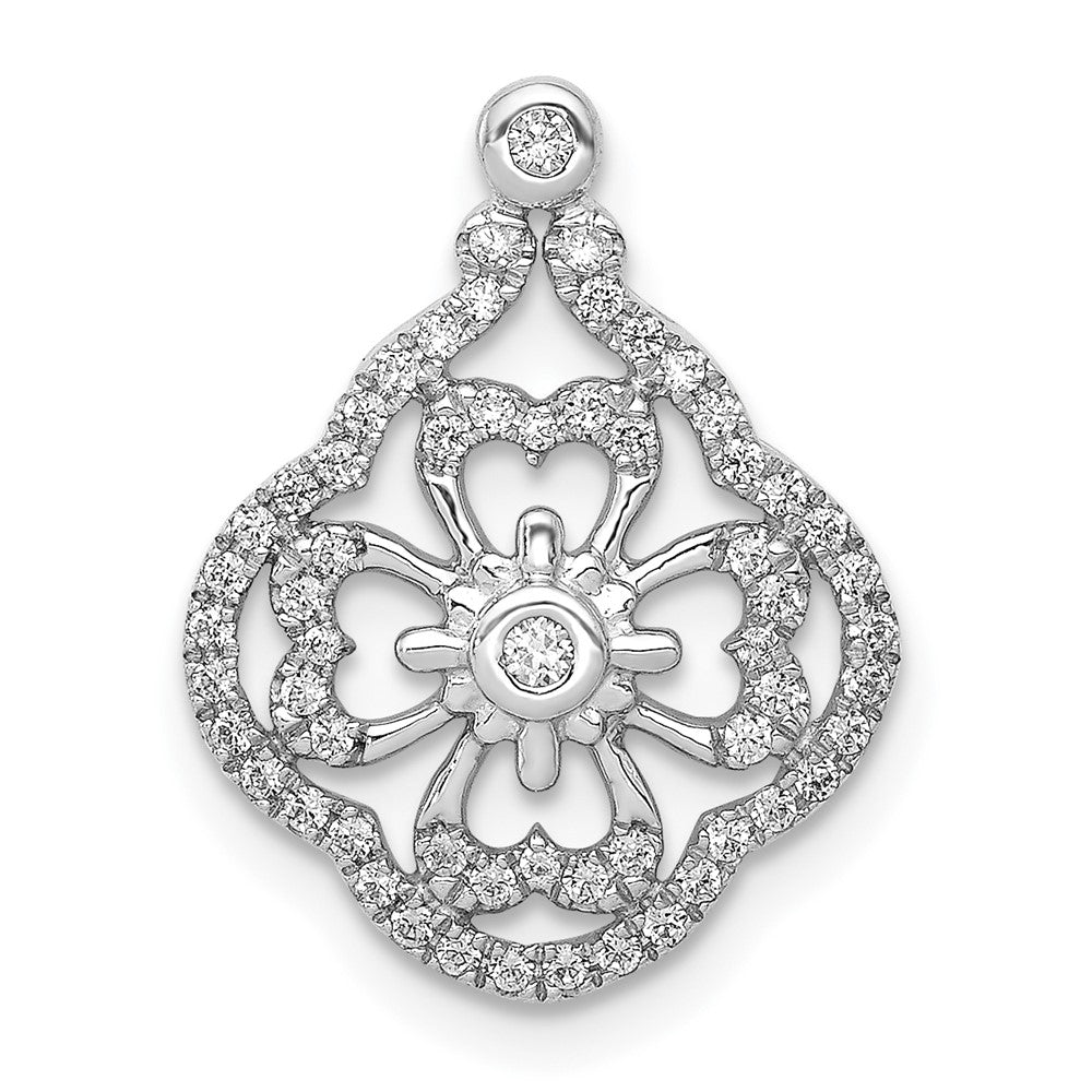 14K Weißgold 1/4ct. Echt Diamant Fantasie Kette Anhänger