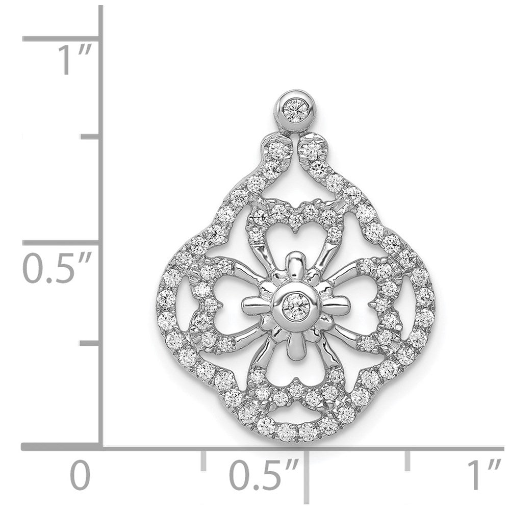 14K Weißgold 1/2ct. Echt Diamant Fantasie Kette Anhänger