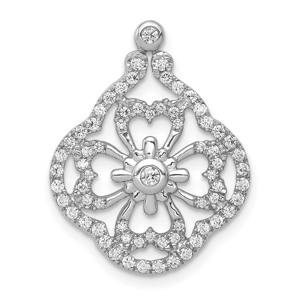 14K Weißgold 0,5 ct. Laborgezüchteter Diamant VS/SI+ G+ Fantasie-Design Ketten-Gleitanhänger