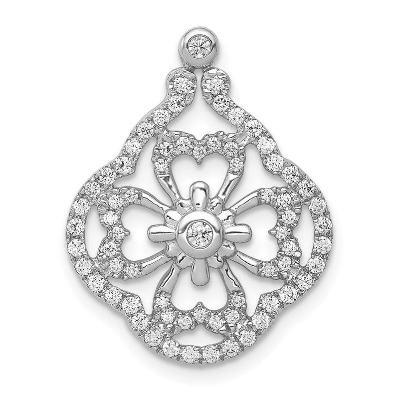 14K Weißgold 0,5 ct. Laborgezüchteter Diamant VS/SI+ G+ Fantasie-Design Ketten-Gleitanhänger