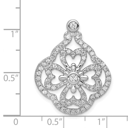 14K Weißgold 1ct. Echt Diamant Fantasie Kette Anhänger