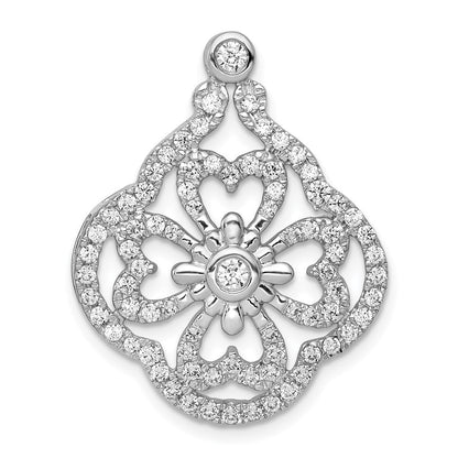 14K Weißgold 1ct. Echt Diamant Fantasie Kette Anhänger