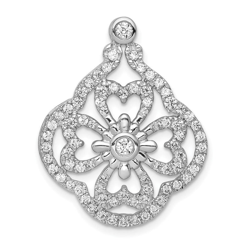 14K Weißgold 1ct. Echt Diamant Fantasie Kette Anhänger