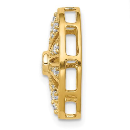 14K Gelbgold 1/4ct. Echt Diamant Vintage Oval Kette Anhänger