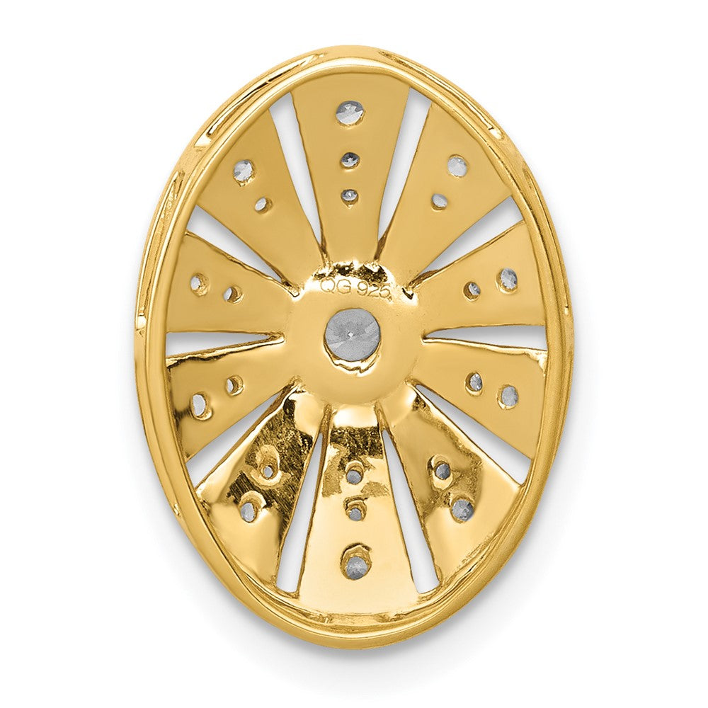 14K Gelbgold 1/4ct. Echt Diamant Vintage Oval Kette Anhänger