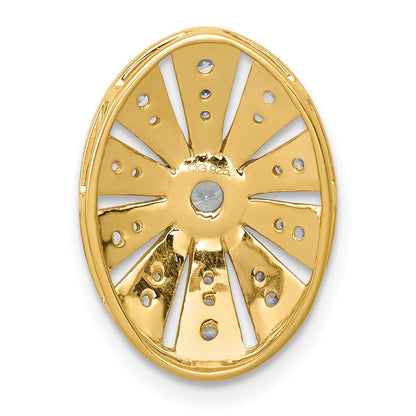 14K Gelbgold 1/4ct. Echt Diamant Vintage Oval Kette Anhänger