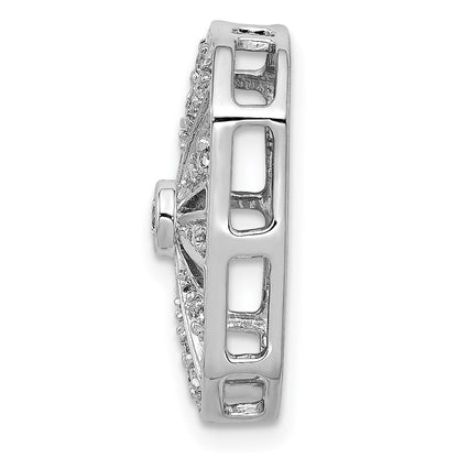 14K Weißgold 1/5ct. Echt Diamant Vintage Kette Anhänger