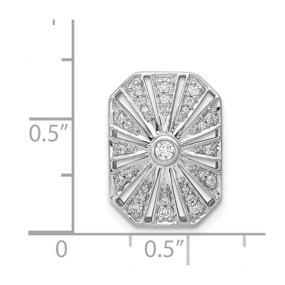 14K Weißgold 1/5ct. Echt Diamant Vintage Kette Anhänger