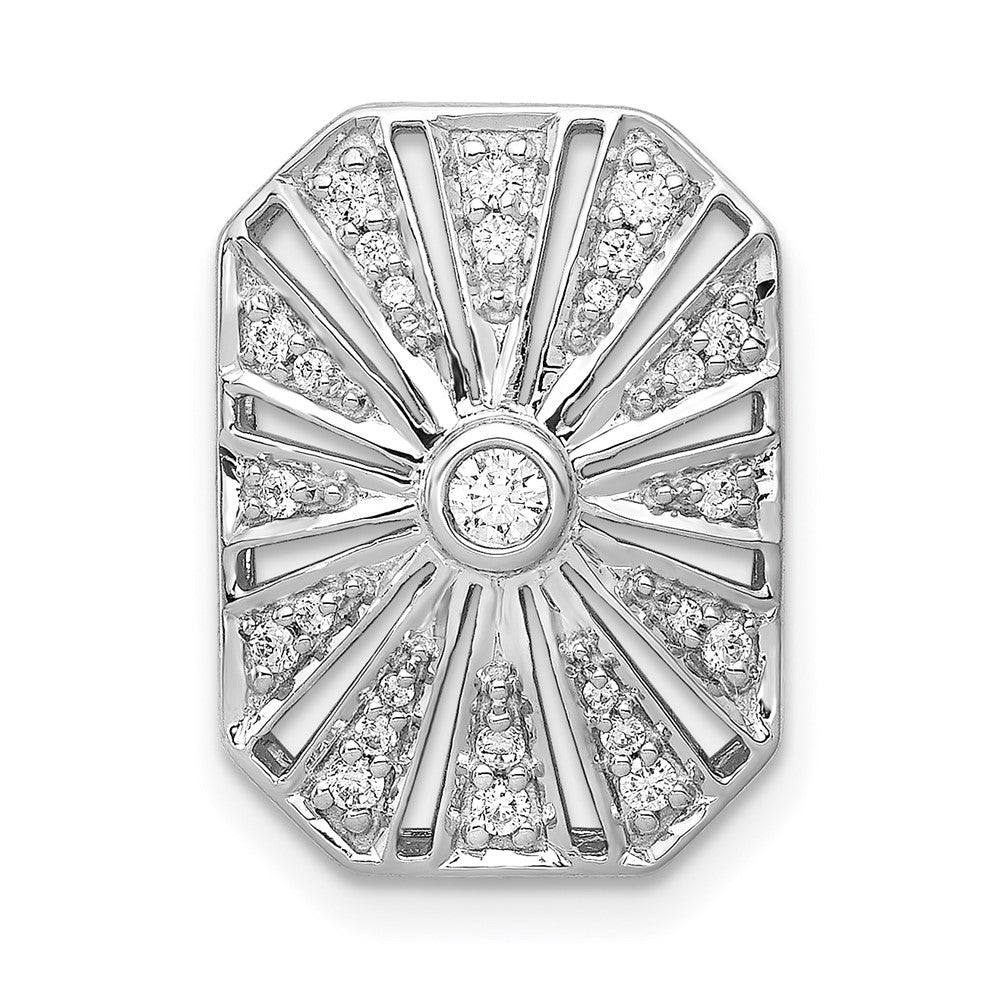 14K Weißgold 1/5ct. Echt Diamant Vintage Kette Anhänger