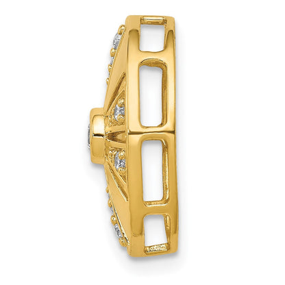 14K Gelbgold 1/5ct. Echt Diamant Vintage Oval Kette Anhänger