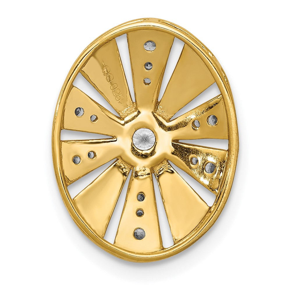 14K Gelbgold 1/5ct. Echt Diamant Vintage Oval Kette Anhänger