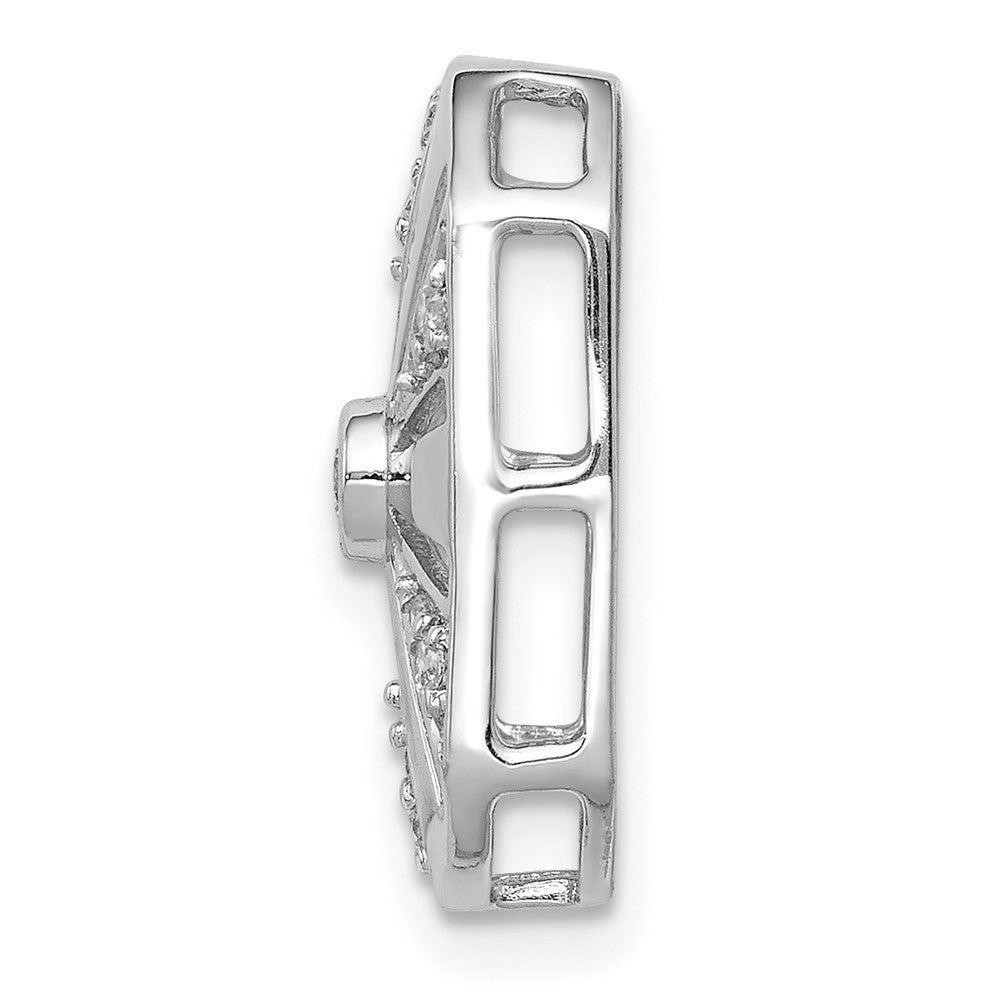14K Weißgold 1/6ct. Echt Diamant Vintage Kette Anhänger