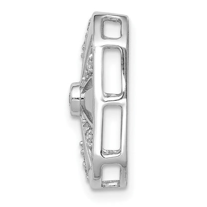 14K Weißgold 1/6ct. Echt Diamant Vintage Kette Anhänger