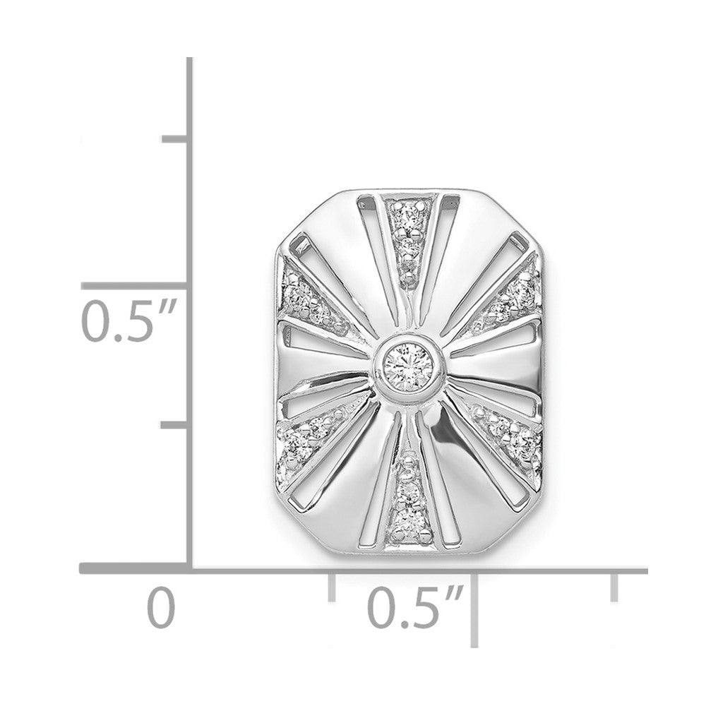 14K Weißgold 1/6ct. Echt Diamant Vintage Kette Anhänger
