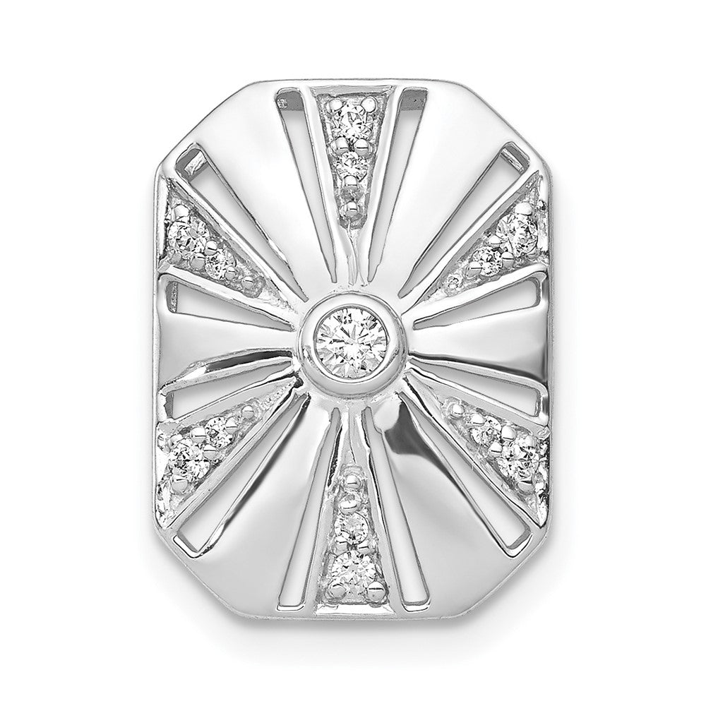14K Weißgold 1/6ct. Echt Diamant Vintage Kette Anhänger
