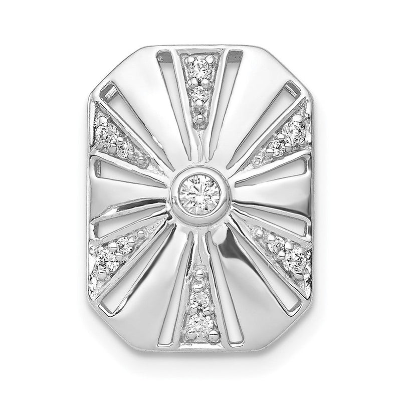 14K Weißgold 1/6ct. Echt Diamant Vintage Kette Anhänger