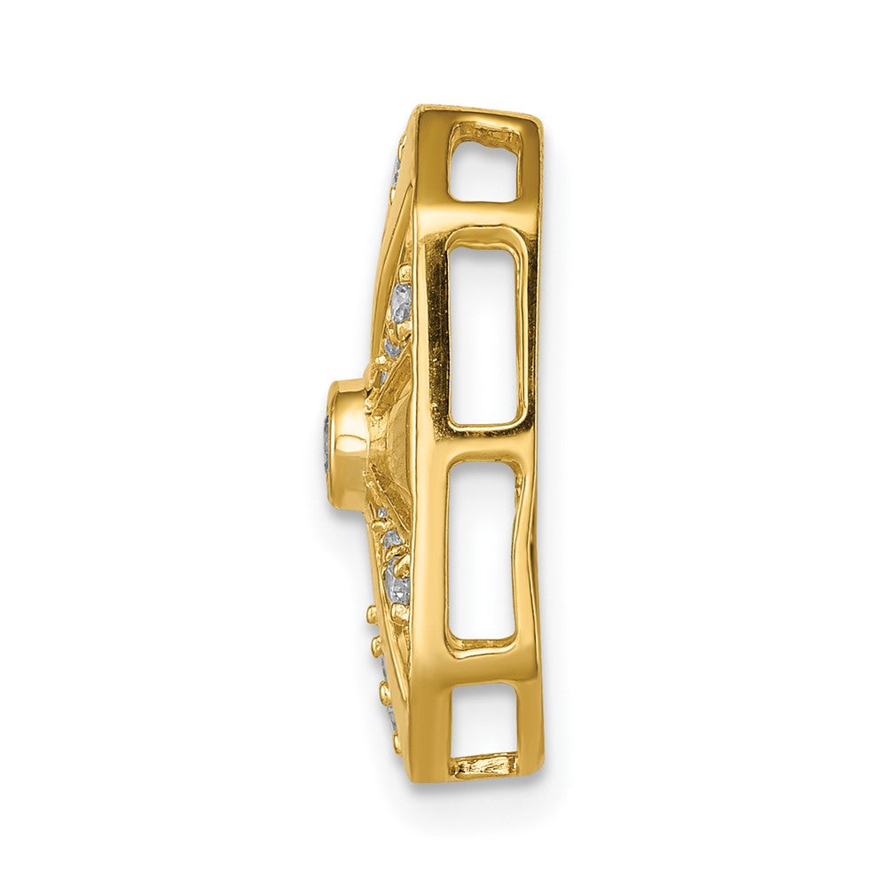 14K Gelbgold 1/6ct. Echt Diamant Vintage Kette Anhänger