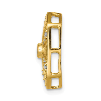 14K Gelbgold 1/6ct. Echt Diamant Vintage Kette Anhänger