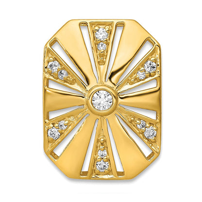 14K Gelbgold 1/6ct. Echt Diamant Vintage Kette Anhänger