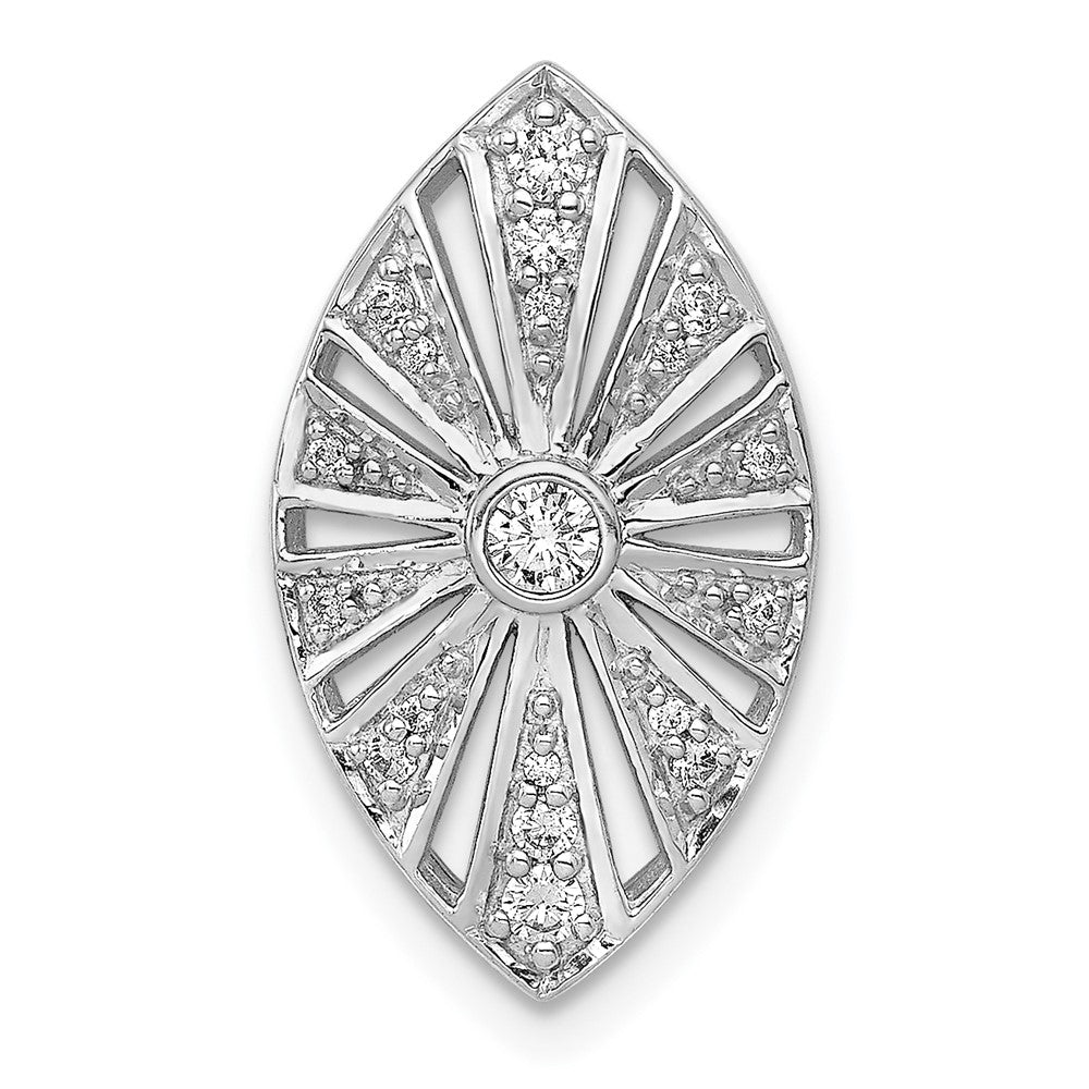 14K Weißgold 1/5ct. Echt Diamant Vintage Kette Anhänger
