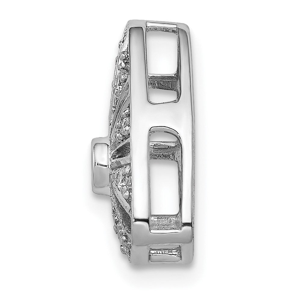 14K Weißgold 1/6ct. Echt Diamant Vintage Trillant Form Kette Anhänger