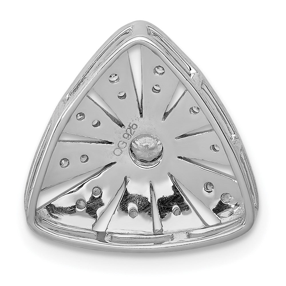 14K Weißgold 1/6ct. Echt Diamant Vintage Trillant Form Kette Anhänger