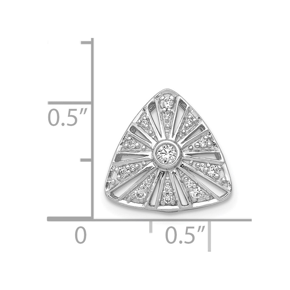 14K Weißgold 1/6ct. Echt Diamant Vintage Trillant Form Kette Anhänger