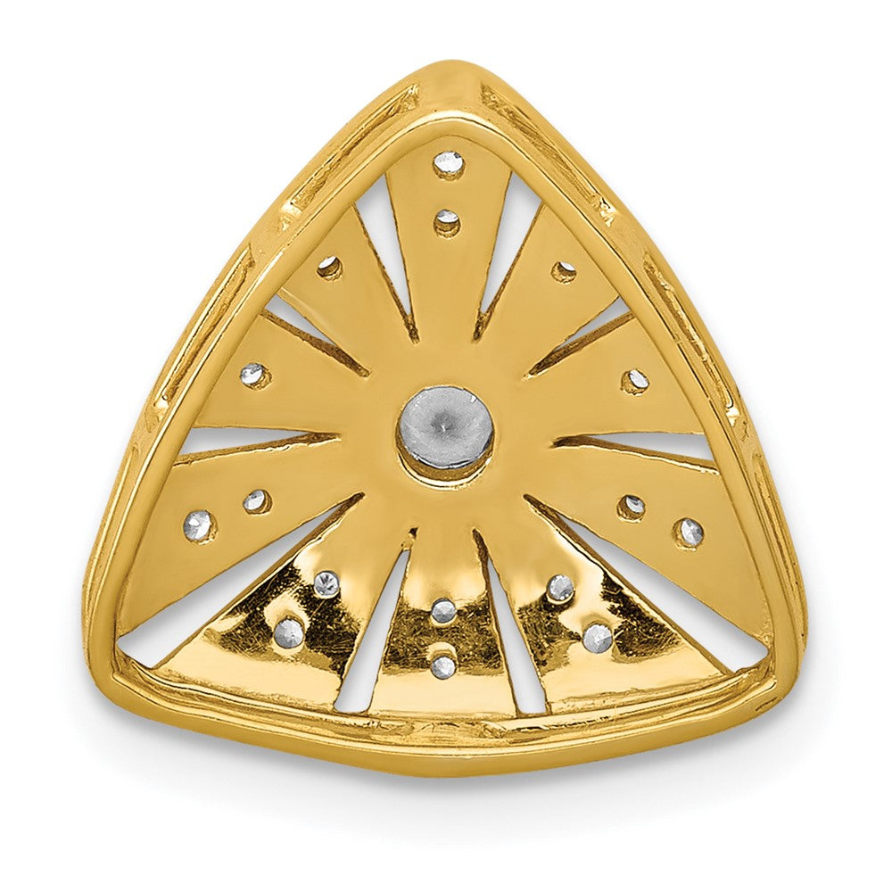 14K Gelbgold 1/6ct. Echt Diamant Vintage Trillant Form Kette Anhänger