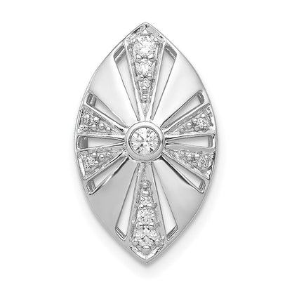 14K Weißgold 1/6ct. Echt Diamant Vintage Kette Anhänger