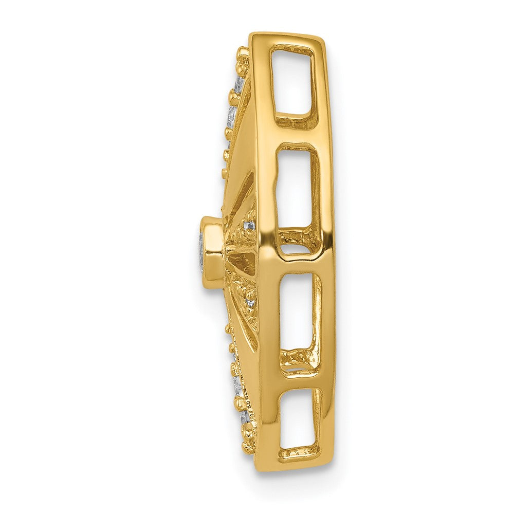 14K Gelbgold 1/6ct. Echt Diamant Vintage Kette Anhänger