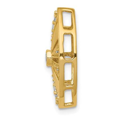 14K Gelbgold 1/6ct. Echt Diamant Vintage Kette Anhänger