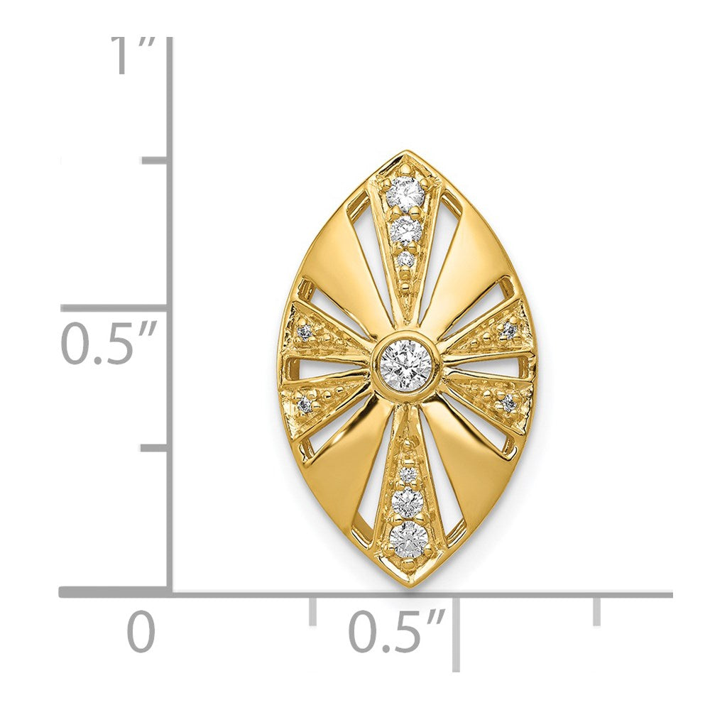 14K Gelbgold 1/6ct. Echt Diamant Vintage Kette Anhänger