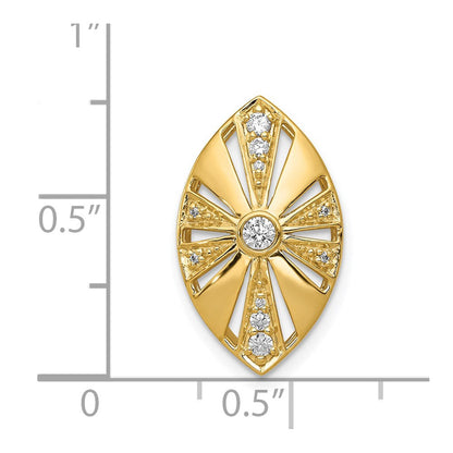 14K Gelbgold 1/6ct. Echt Diamant Vintage Kette Anhänger