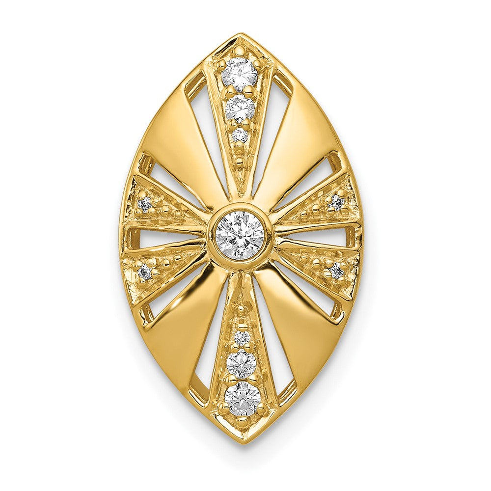 14K Gelbgold 1/6ct. Echt Diamant Vintage Kette Anhänger