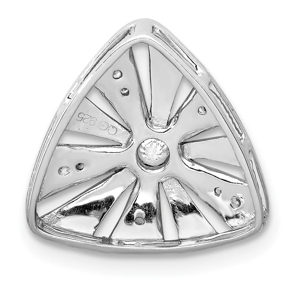 14K Weißgold 1/10ct. Echt Diamant Vintage Trillant Form Kette Anhänger