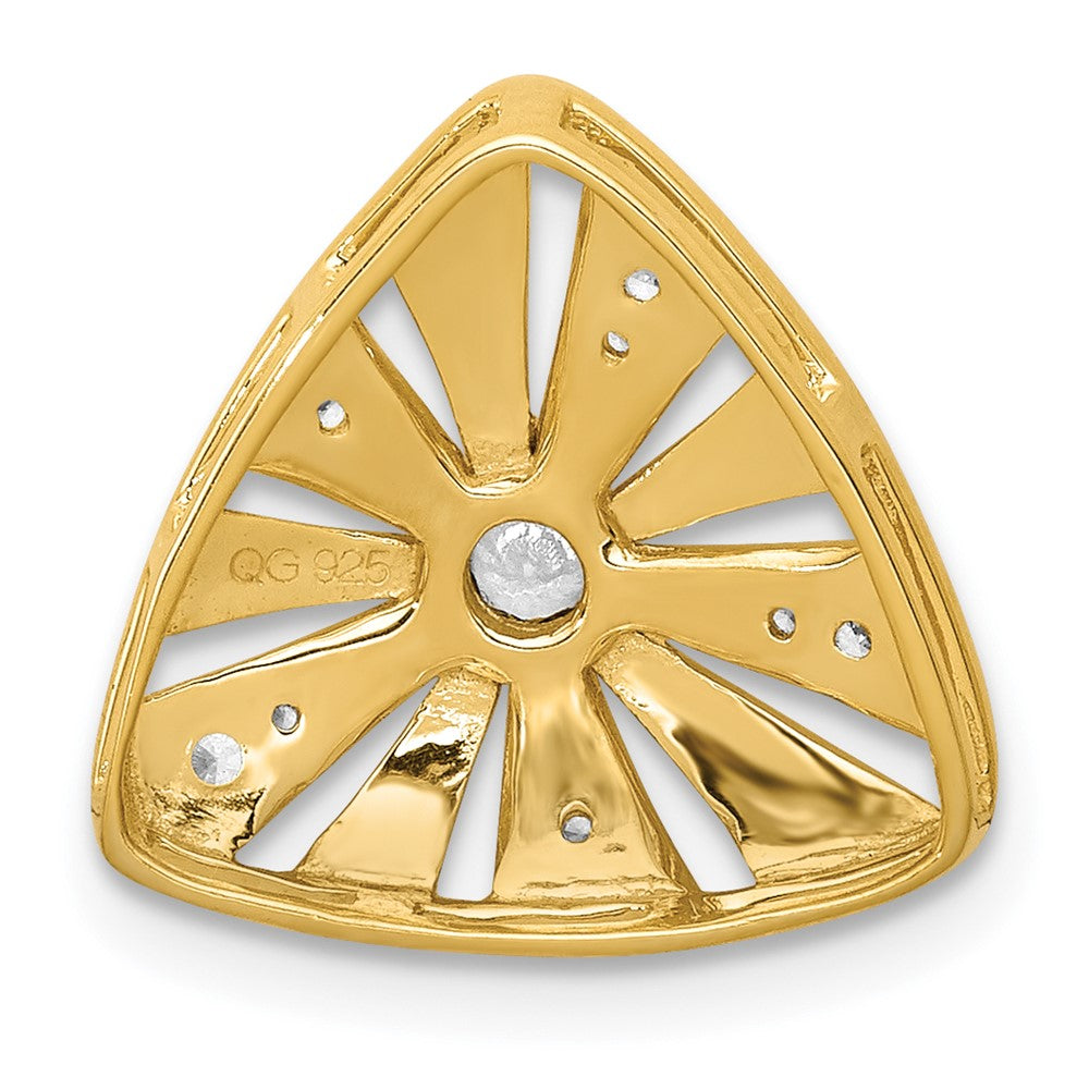 14K Gelbgold Echt Diamant 1/10ct. Vintage Trillant Form Kette Anhänger