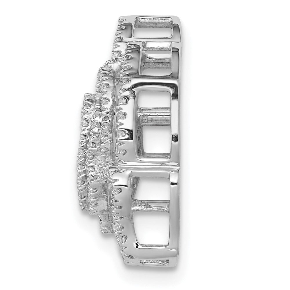 14K Weißgold Echt Diamant Fantasie Blume Kette Anhänger