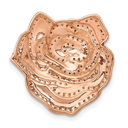 14K Roségold 1/2ct. Echt Diamant Fantasie Blume Kette Anhänger