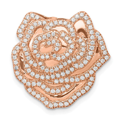 14K Roségold 1/2ct. Echt Diamant Fantasie Blume Kette Anhänger