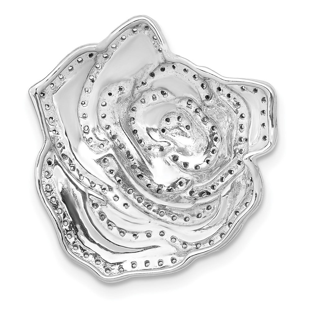 14K Weißgold 1/2ct. Echt Diamant Fantasie Blume Kette Anhänger