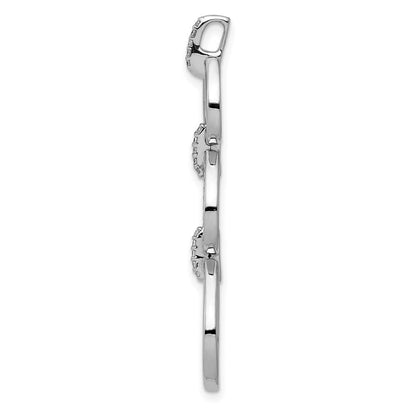 14K Weißgold Anhänger mit 0,125 ct. echtem Diamant, ausgefallene Tropfenform, baumelnd