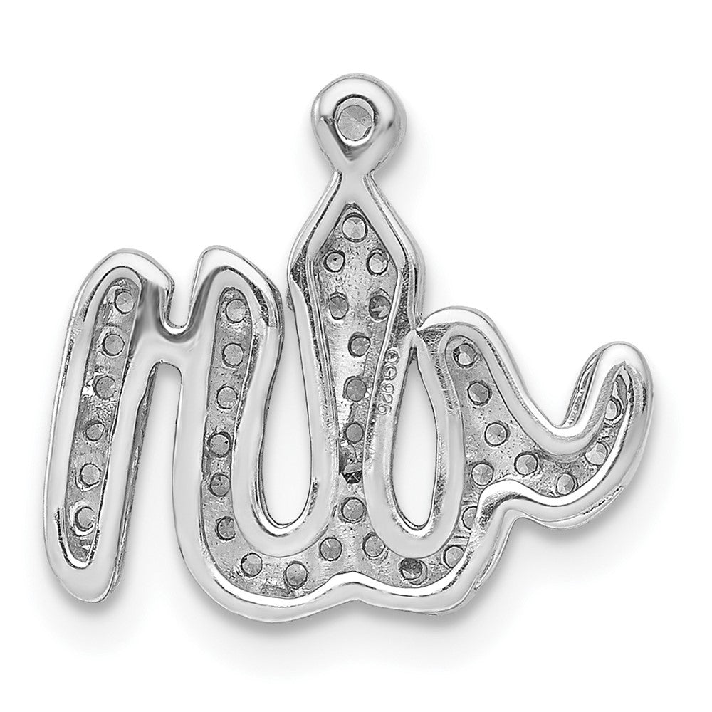 14K Weißgold Allah-Anhänger mit 0,16 ct. echten Diamanten