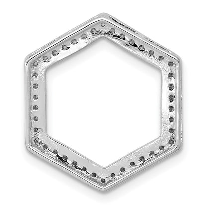14K Weißgold 1/4ct. Echt Diamant Fantasie Hexagon Kette Anhänger