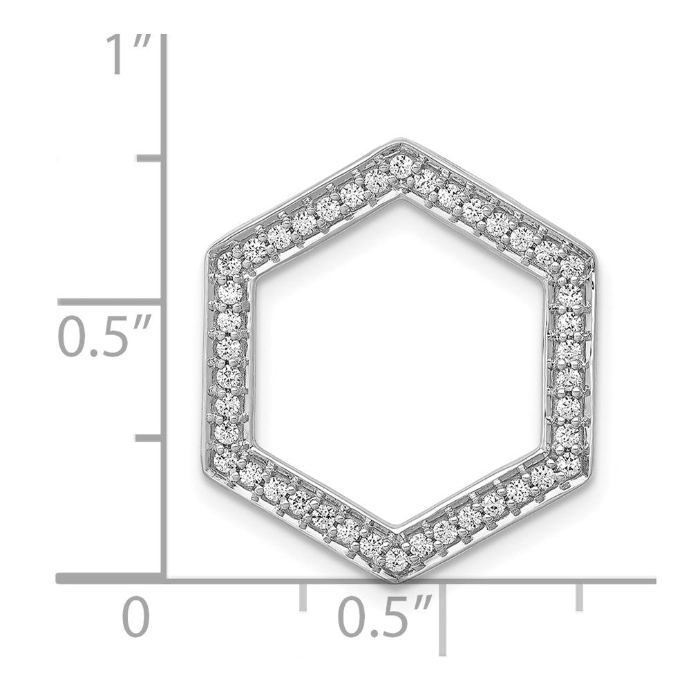 14K Weißgold 1/4ct. Echt Diamant Fantasie Hexagon Kette Anhänger