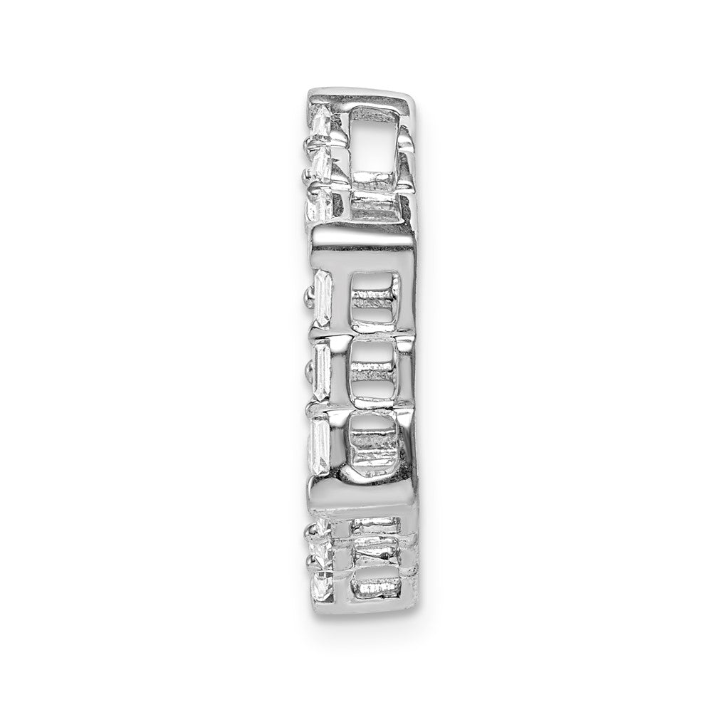 14K Weißgold 1/4ct. Echt Diamant Fantasie Hexagon Kette Anhänger