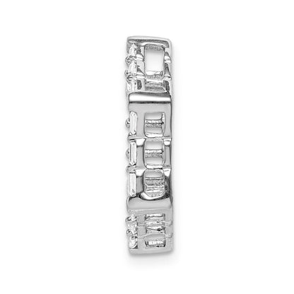 14K Weißgold 1/4ct. Echt Diamant Fantasie Hexagon Kette Anhänger