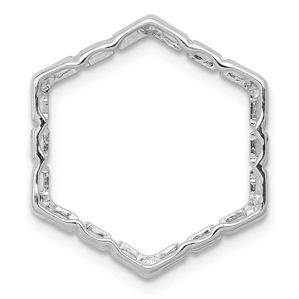14K Weißgold 1/4ct. Echt Diamant Fantasie Hexagon Kette Anhänger