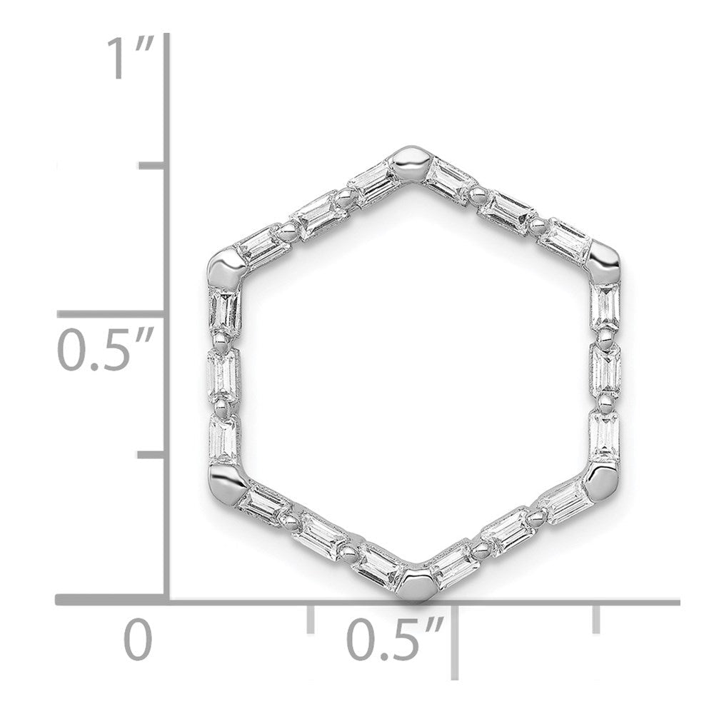 14K Weißgold 1/4ct. Echt Diamant Fantasie Hexagon Kette Anhänger