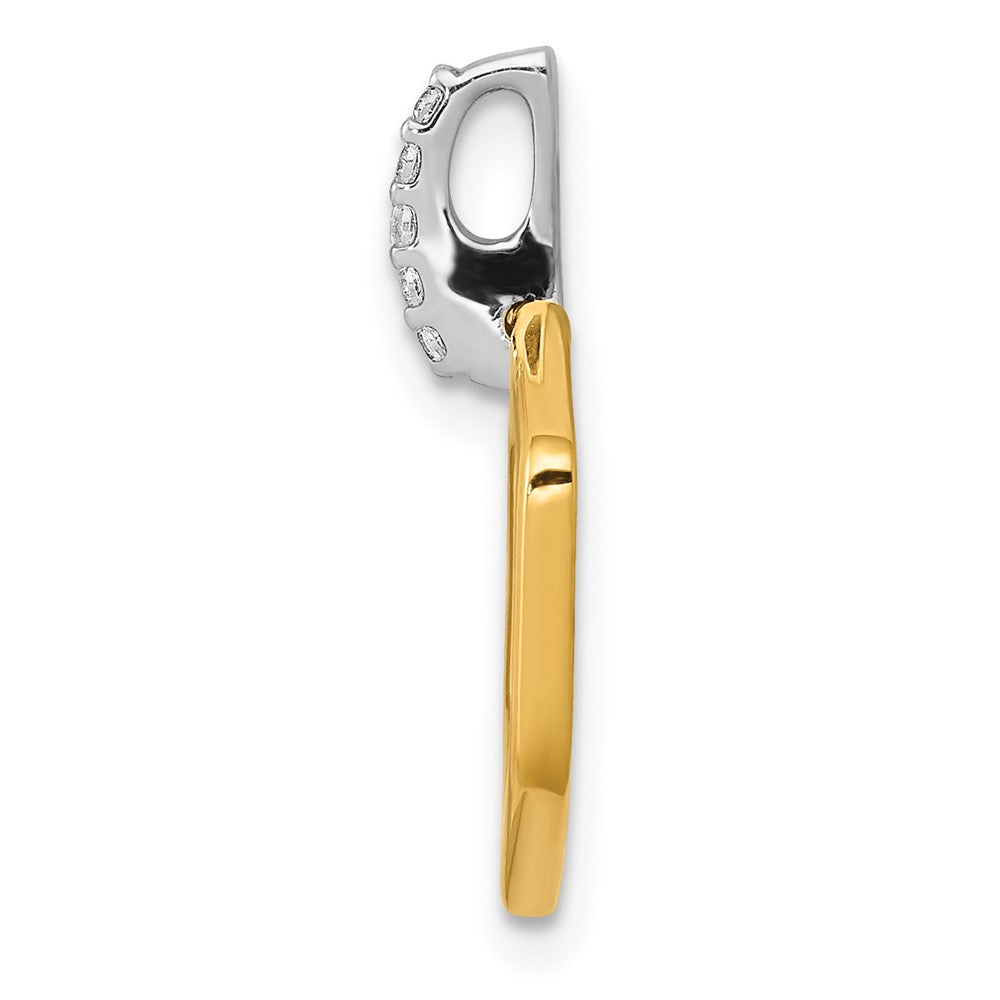 14 Karat Bicolor Gold Anhänger Sechseck Fancy mit 0,05 ct. echtem Diamant
