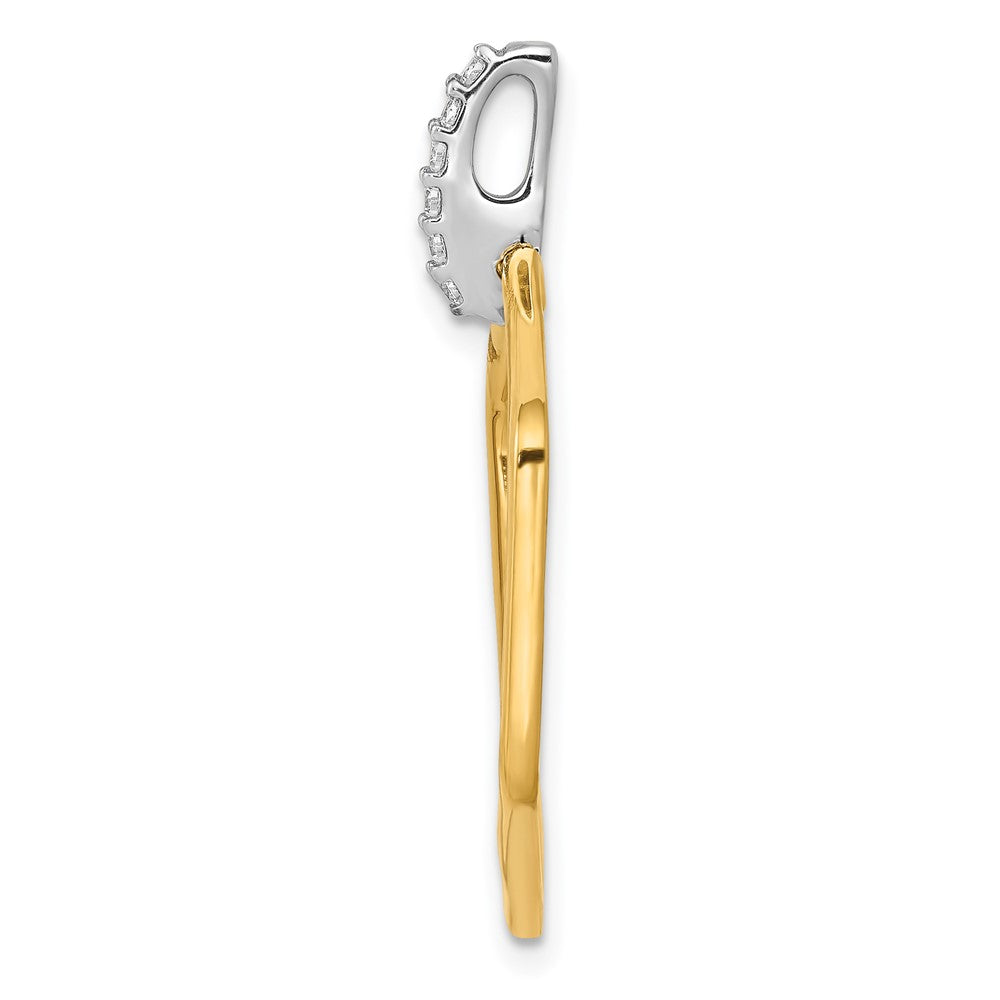 14 Karat Bicolor Gold Anhänger mit 0,067 ct. echtem Diamant in Fancy-Sechseckform